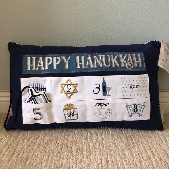 HANUKKAH Advent Countdown Pocket Throw Pillow - Picture 2 of 3